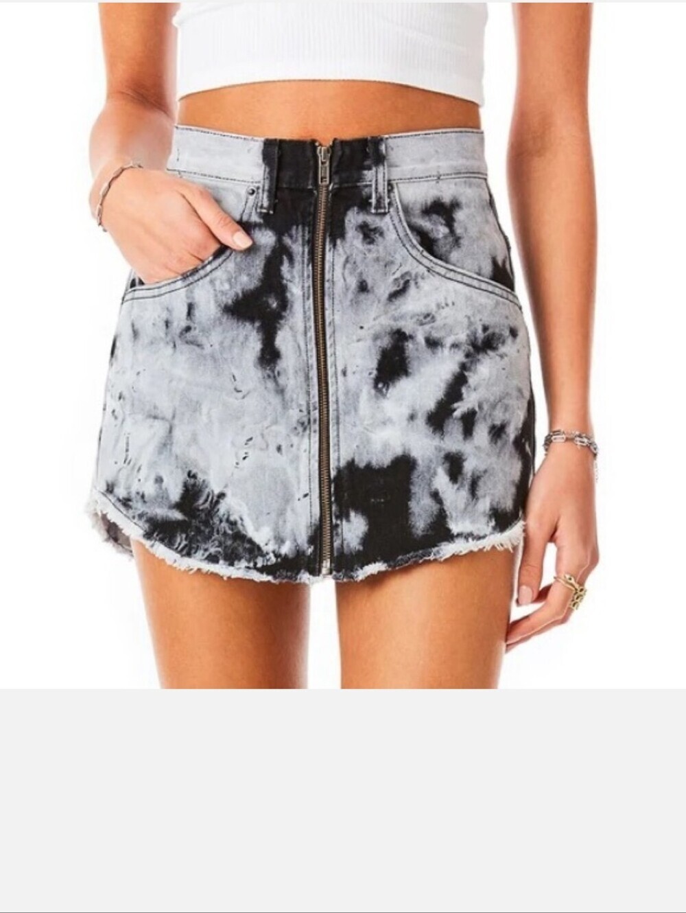 CARMAR Mini Jean Denim Skirt Sz 30 Front Zip Made USA Cowgirl Party Line Dance